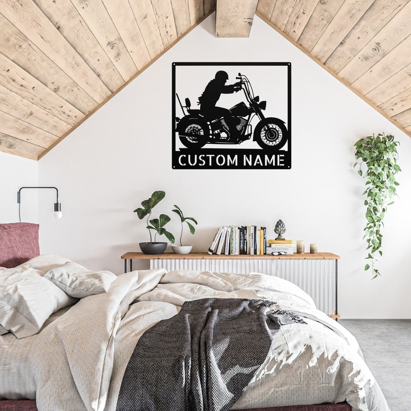 Custom Motorcycle Metal Sign Unique Wall Art Great Gift for Biker Lovers gallery