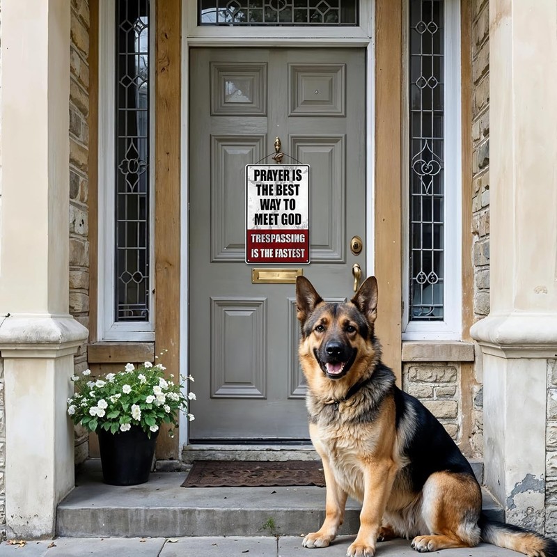 Funny No Trespassing Metal Sign Private Property Warning f/ Wall Fence Or Garage gallery