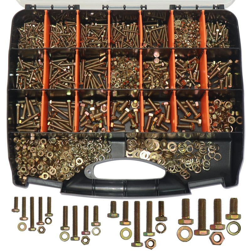1008PCS Metric Bolt Assortment - Heavy Duty Grade 8.8 M4 M5 M6 M8 Metric Bolt...