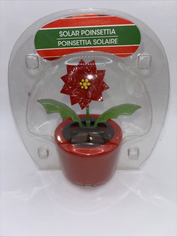 Solar Powered Poinsettia Dancing Plant Sun Catcher