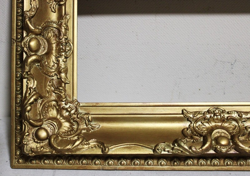 ANTIQUE FITS 6 X 14 FRENCH BAROQUE PICTURE FRAME ORNATE WOOD GOLD GILT FINE ART gallery