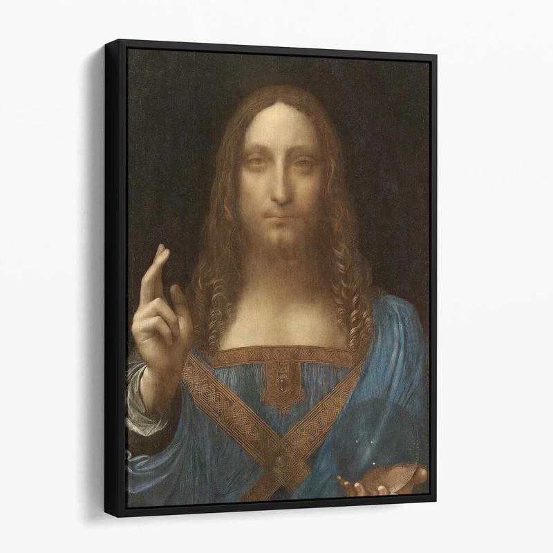 Salvator Mundi Jesus by Leonardo Da Vinci Christian Canvas Print Wall Art