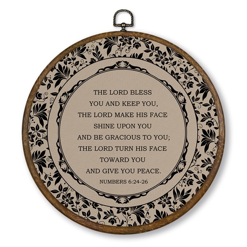 Vintage Flower Christian Numbers 6:24-26 Wall Art Decor, Retro Bible Verse Ro…