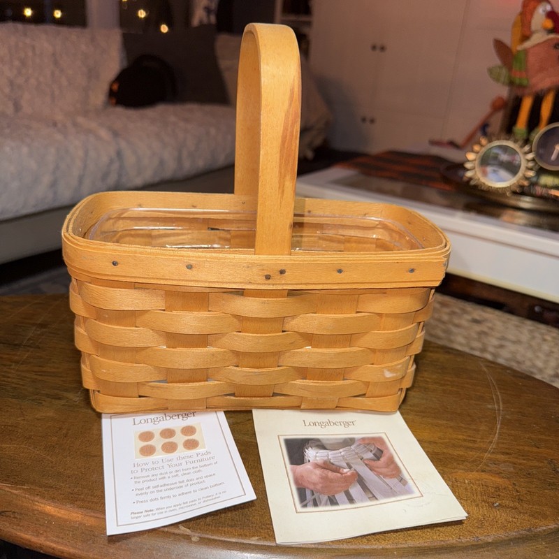 Longaberger 1999 Spring Farmhouse Wooden Basket Signed Ohio CottageCore Prairie