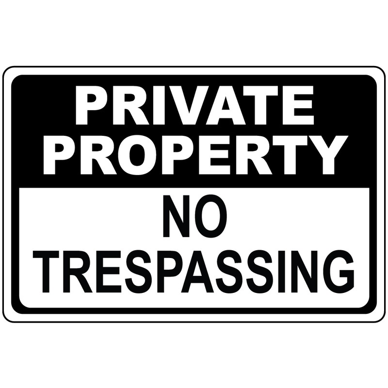 Private Property No Trespassing Black Osha Metal Aluminum Sign