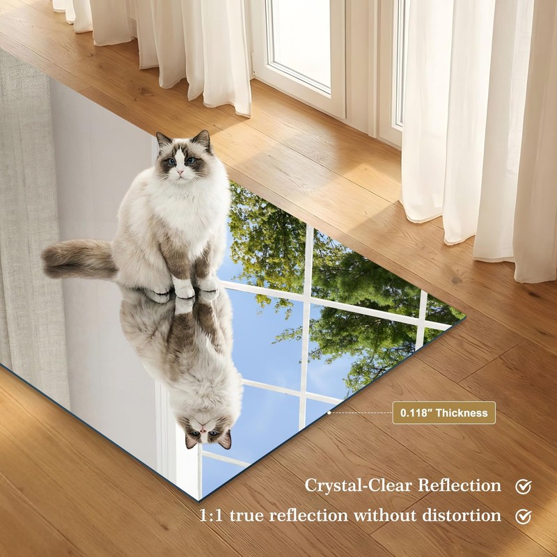 Kocuuy Large Frameless Mirror 55X40 Bathroom Mirror For Over Sink Upgraded gallery
