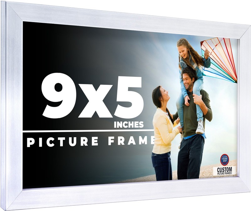 9×5 Frame Silver Real Wood Picture Frame Width 0.75 inches | Interior Frame Dept