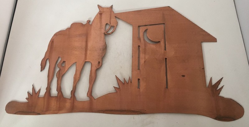 Stained Copper Horse Laser Cut Handmade Metal Local Made Horse Yard/ WallDecor gallery