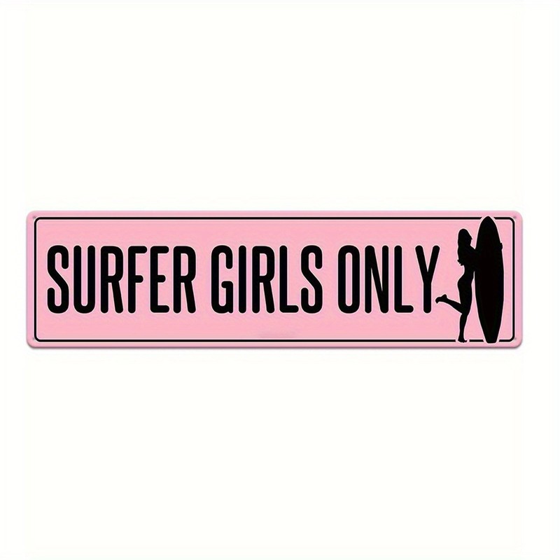 Surfer Girls Only Metal Sign Pink Beach Surf Themed Bedroom Wall Art Decoration gallery