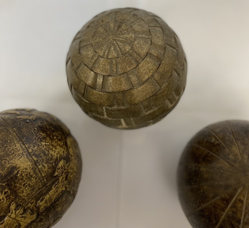 Orbs Ornate Decorative Brown Spheres Globe Decor Lot Of 3 Balls gallery