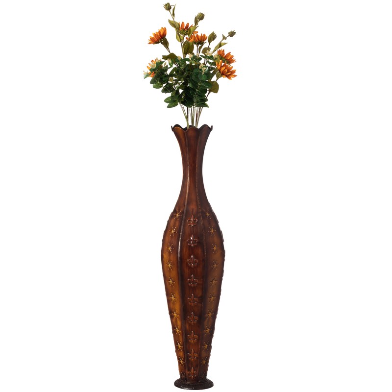 34” Metal Decorative Floor Vase Centerpiece Home Decoration for Dried Flowers