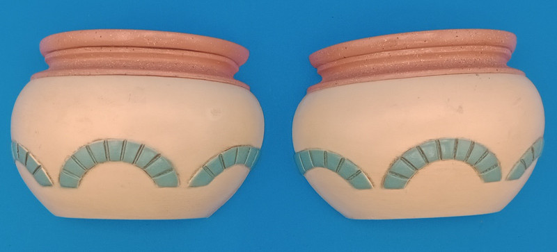 Vintage Set USA Burwood #3251 Southwestern Wall Pocket Sconces Plaques