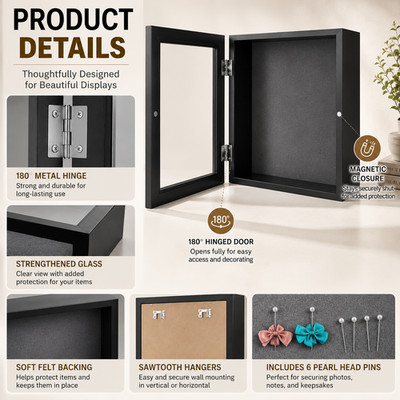 11x11 Shadow Box Frame Display Case 2-inch for Collages Mementos Collections gallery