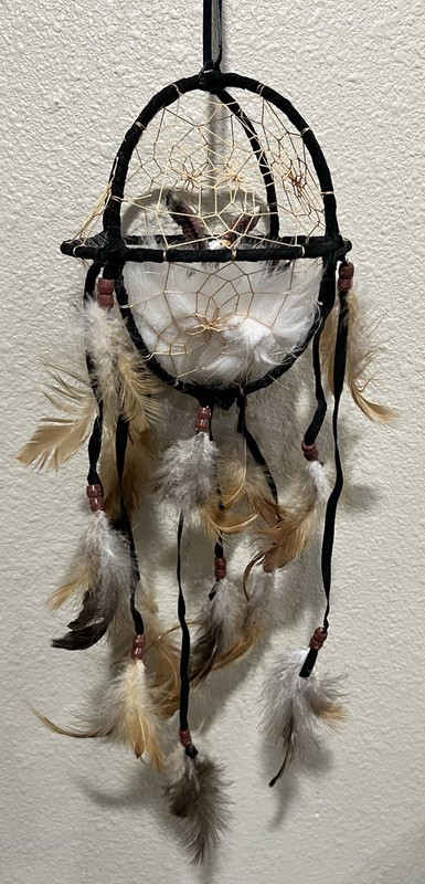 Traditional Western Dreamcatcher Round Ball With Eagle Figurine Hand Crafted gallery
