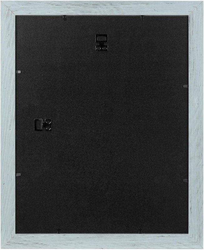 2-Pack Rustic Blue Wooden Picture Frames - 11x14 without Mat 8x10 with Mat gallery