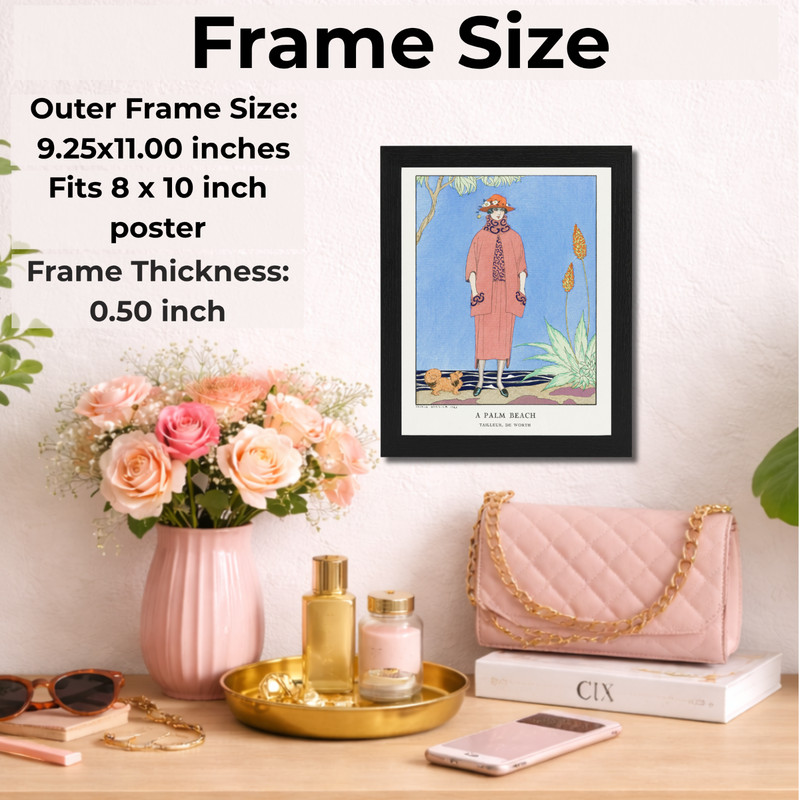Coastal Wall Art Set of 3 Framed 8x10 Vintage Fashion French Poster Decor Barbie gallery
