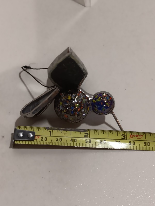 UNIQUE Handcrafted Metal Stained Glass Hummingbird Suncatcher Ornament 3"in gallery