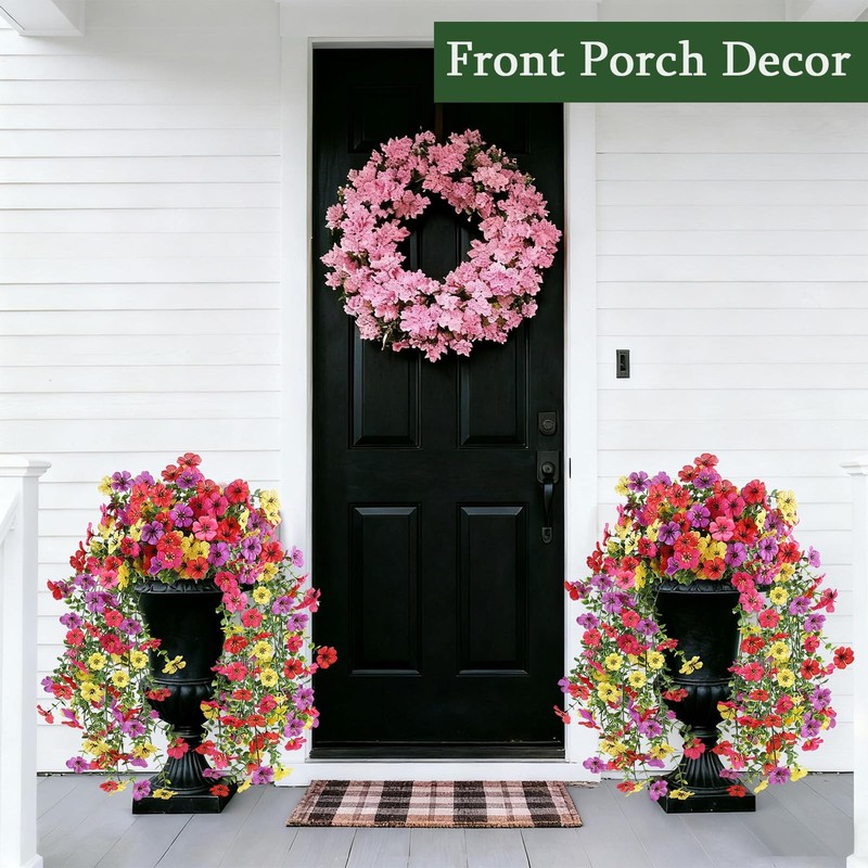 Artificial Flowers for Outdoors, UV Resistant 2 Bundles Fake Silk Flowers for... gallery