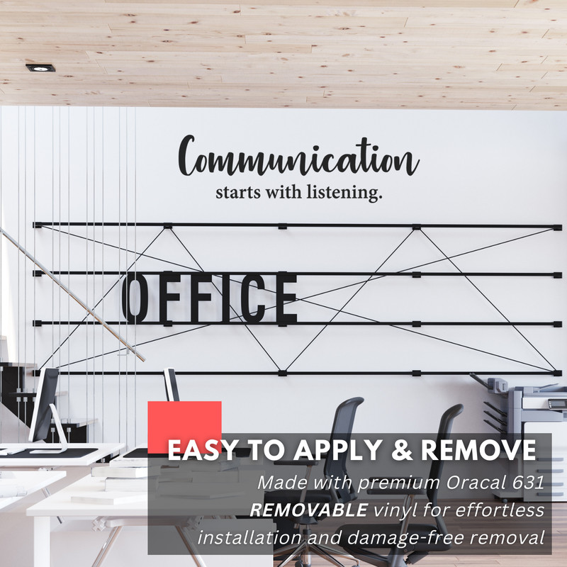 Inspirational Wall Decal - Communication Starts with Listening - Office & Home gallery