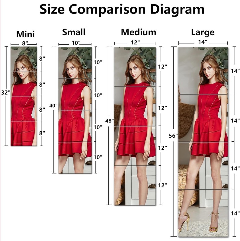 Unbreakable Full Length Mirror For Wall Mounted, Over The Door Mirror, Full Body gallery