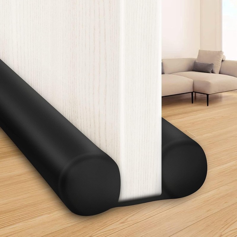 2PK – MAXTID Door Draft Stopper 36in Black Adjustable Foam Noise Blocker NEW