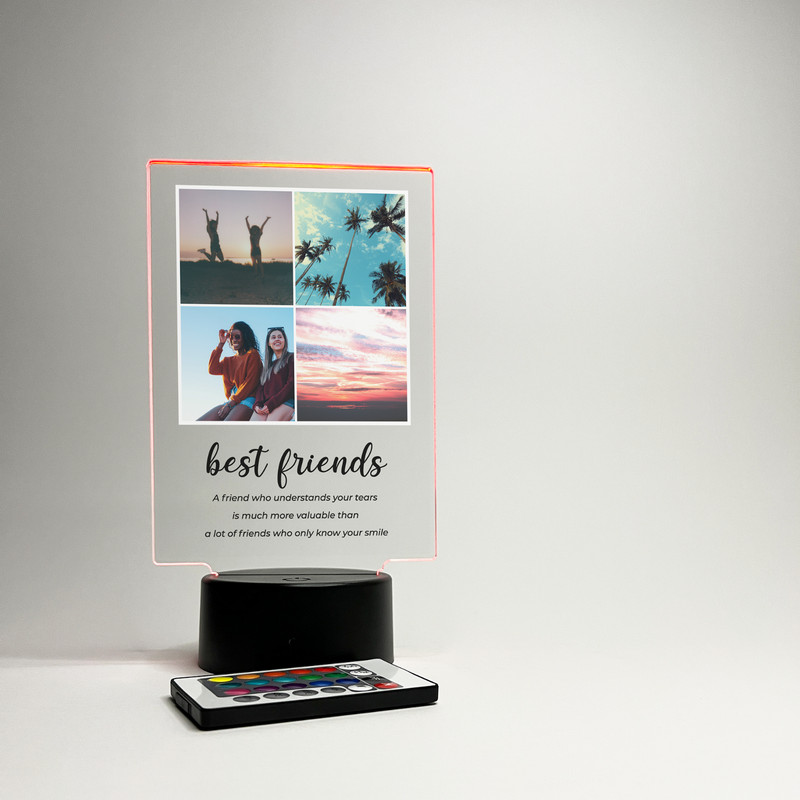 Personalized 4 Picture Custom Collage LED Night Light Up-Christmas, Family Gift gallery
