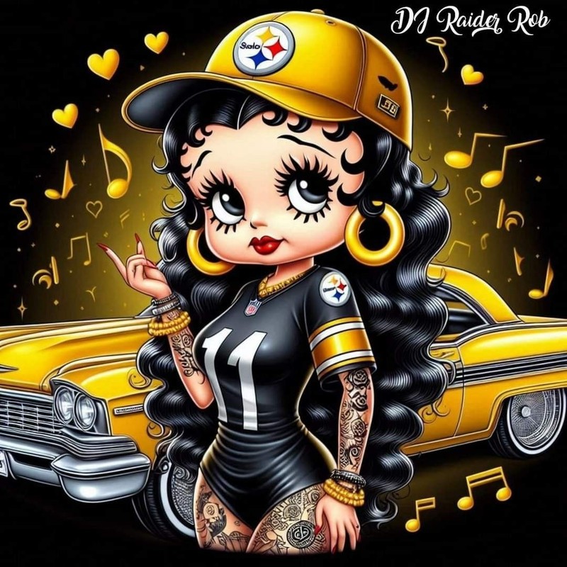Betty Boop Steeler Fan Sticker Decal Cell Laptops Helmets Hard Hat Tumbler gallery