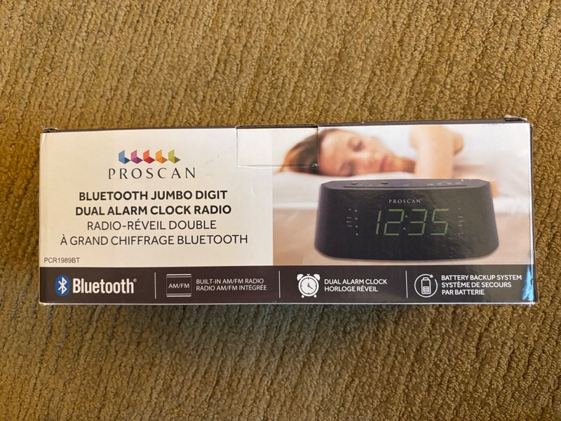 Proscan Bluetooth Jumbo Digit Dual Alarm Clock Radio