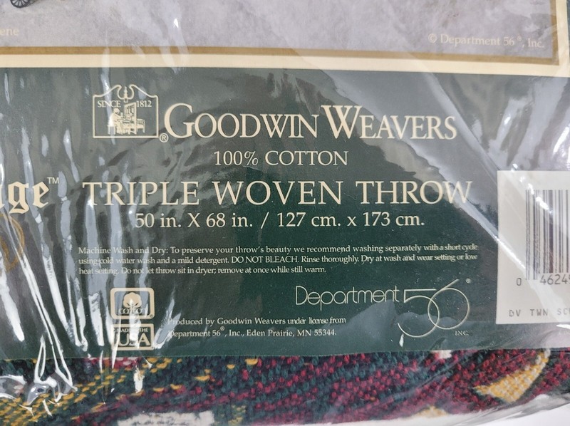 Vtg Dept. 56 Goodwin Weavers Dickens' Village 1st in Series Triple Woven Throw gallery