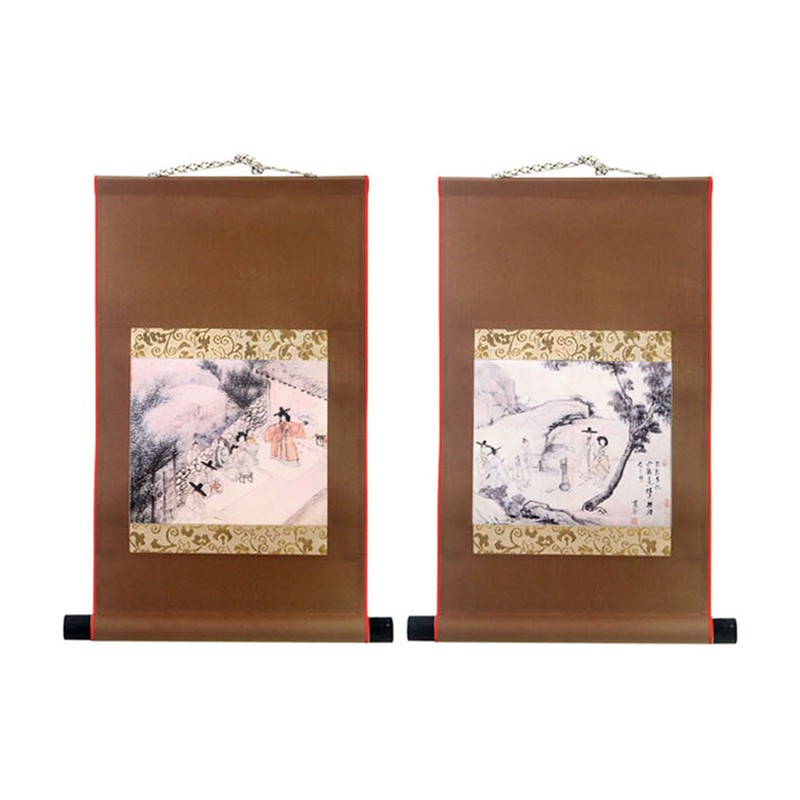 Korean Traditional Famous Painting Wall Scroll Poster Mini 17″ Gift Decorative