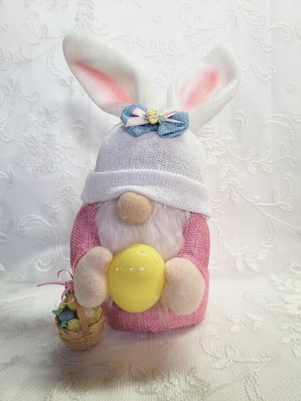 LAST TWO! Easter Bunny Gnomes Set of 2 Handmade Plush 11" New w/Spring Baskets gallery