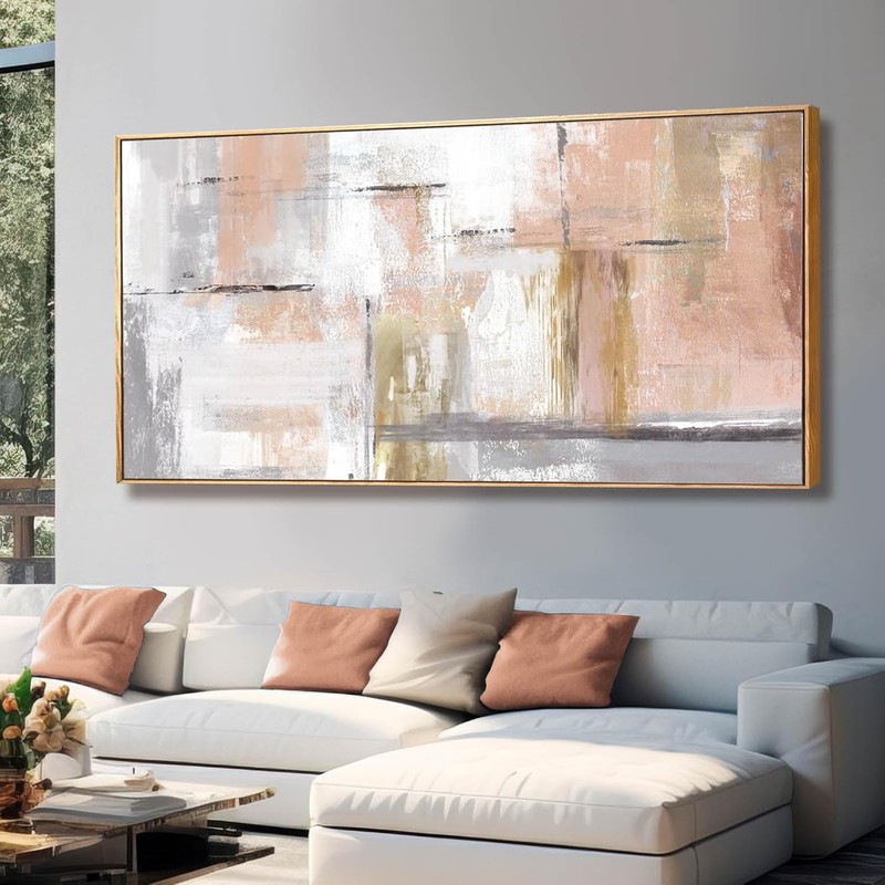 Large Gold Abstract Painting Kureful 30×60 Wall Art