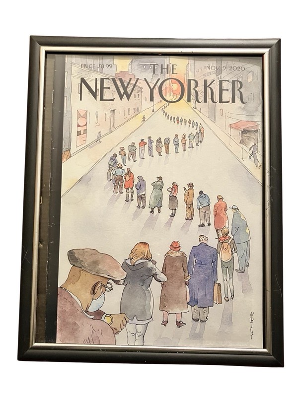 Framed New Yorker Cover Only 11/9/20 “America In Line” By Barry Blitt