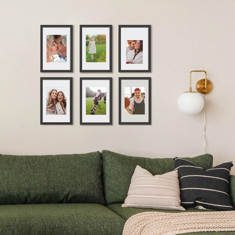 upsimples 8x12 Picture Frame Set of 5, Display Pictures 6x8 with Mat or 8 x 1... gallery