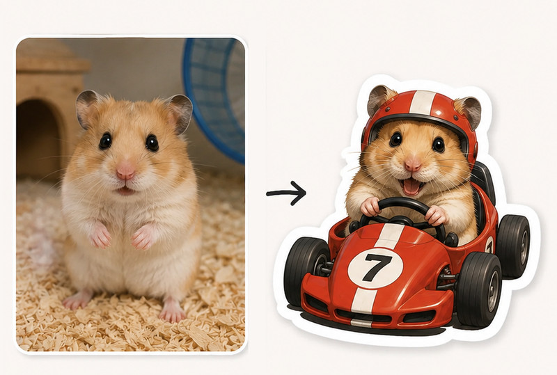 Turn Your Pet Into a Custom Sticker – AI Generated Pet Portrait Decal gallery