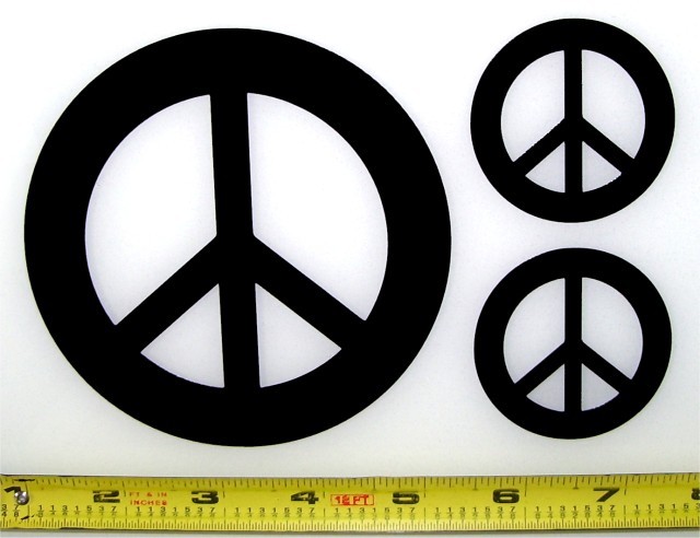 Peace Sign! – Set of 3 – HQ Single Color High Gloss Vinyl Decals!