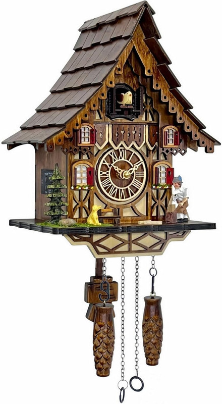 Cuckoo Clock for Wall Art: 12 Melodies, Volume Control, Night Mode, Germany Styl