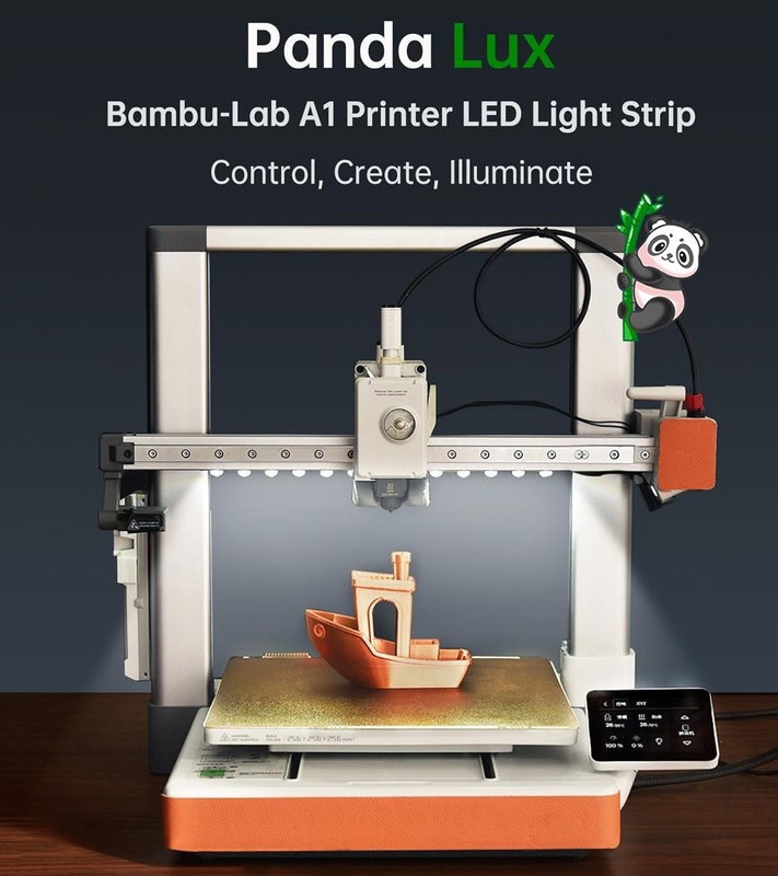 LED Light Strip Upgrade Kit for Bambu Lab A1 3D Printer - Panda Lux Compatible gallery