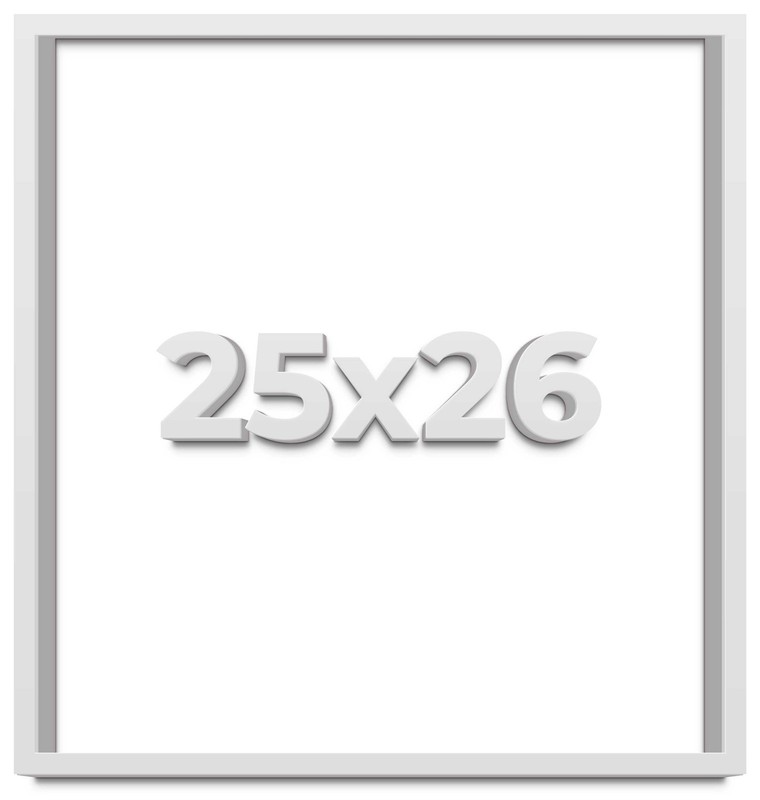 25×26 Shadow Box Frame White | 1 Inches Deep Real Wood Contemporary Shadowbox Di