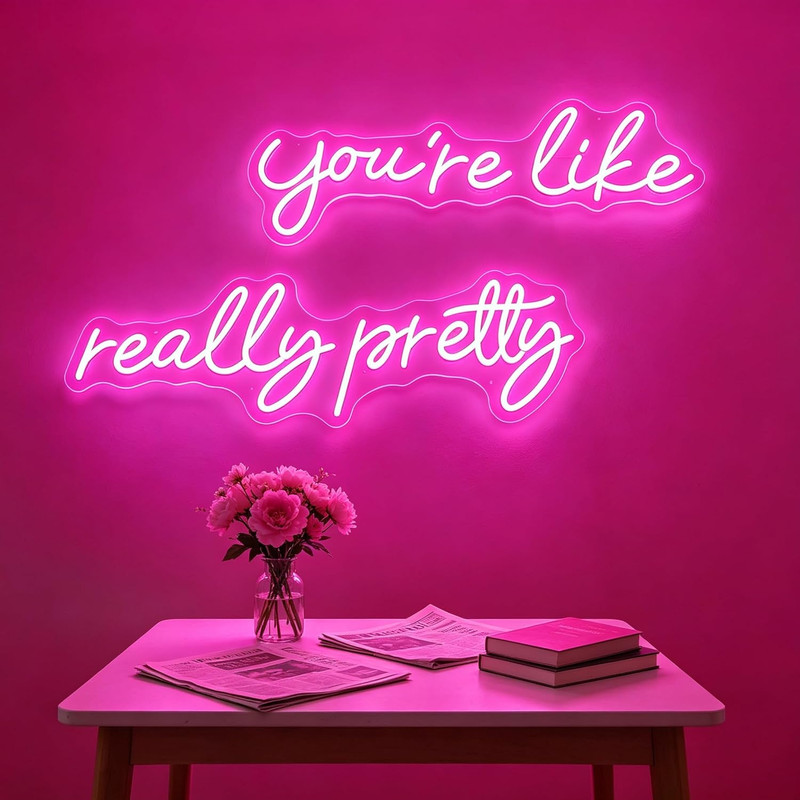 You’Re like Really Pretty Neon Signs for Wall Decor, 56.34 Inches Pink Light up