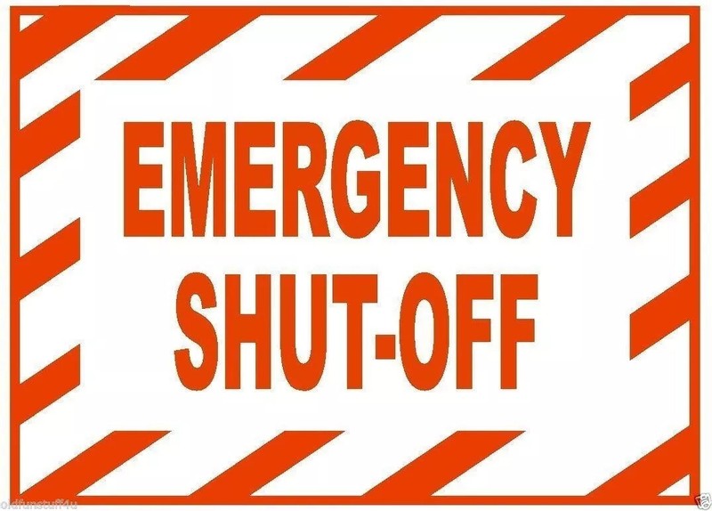 Emergency Shut Off Electrical Power Safety Sign Sticker Decal Label D209