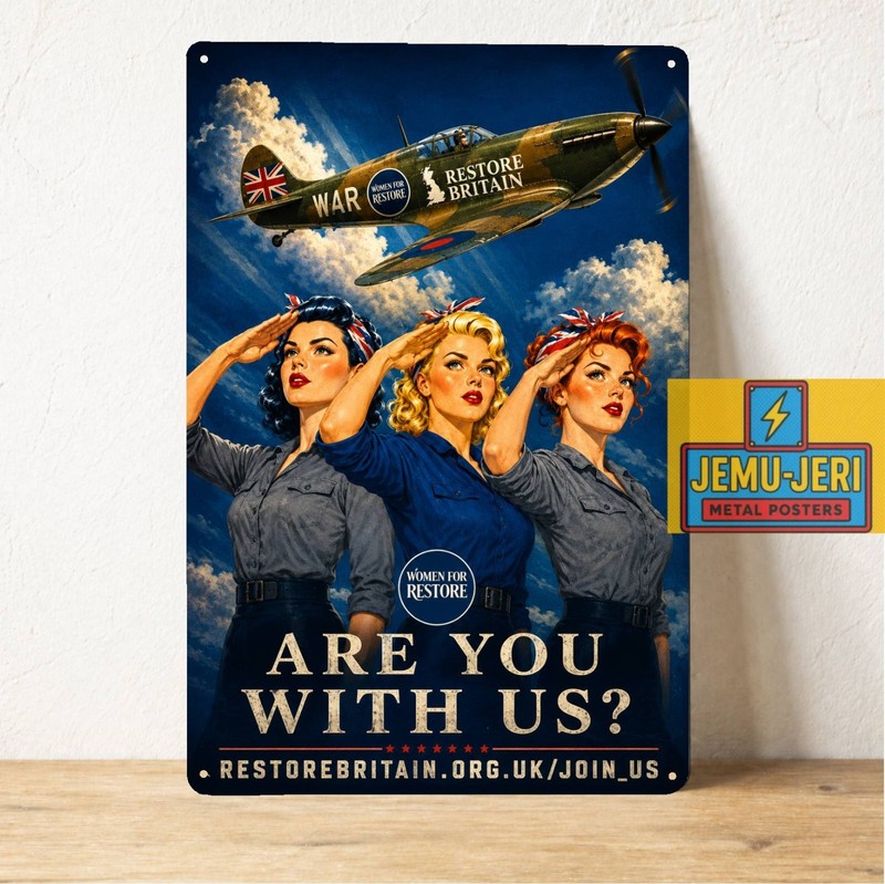 Women for Restore Britain Are You With Us Vintage Metal Poster Tin Sign 20x30cm
