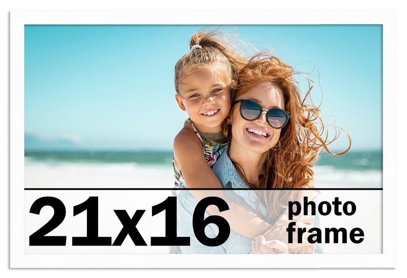 21×16 Frame White Wood Picture Photo Frame with UV Acrylic and Acid Free Backing