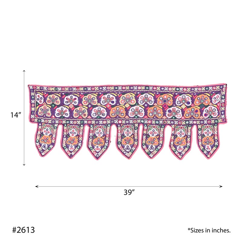 Traditional Decorative Mirror Work Hand Crafted Wall Hanging Toran Bandanwal gallery