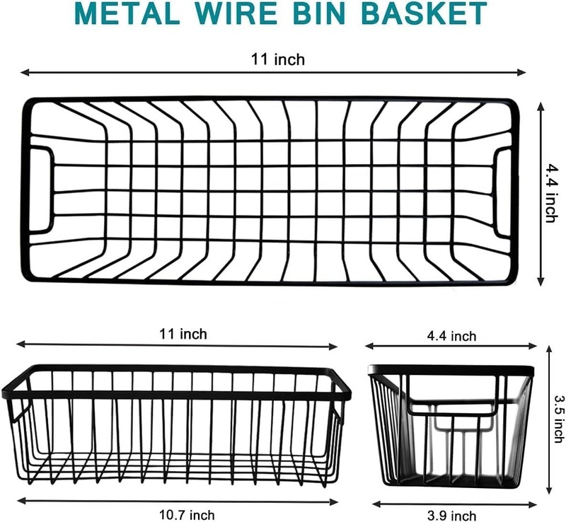 Farmhouse Small Hanging Wall Baskets, 3 Pack – Organizer for Kitchen & Bathroom gallery