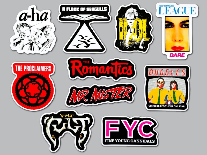 New Wave Vinyl Sticker Lot (10 Pack) SET 3 a-ha billy idol buggles cult fyc punk
