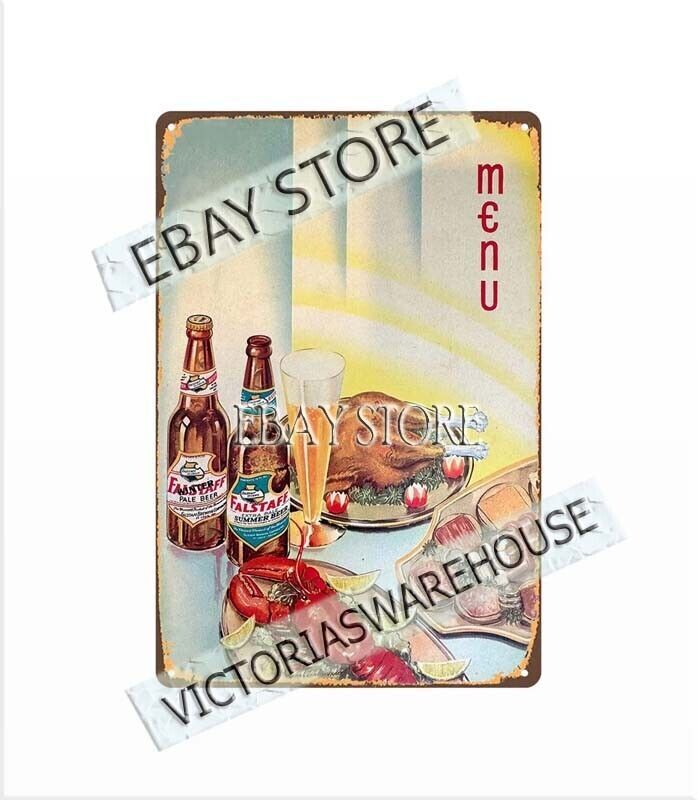 1930s drinking pubs Beer Restaurant Menu tin sign home decor kitchen gallery