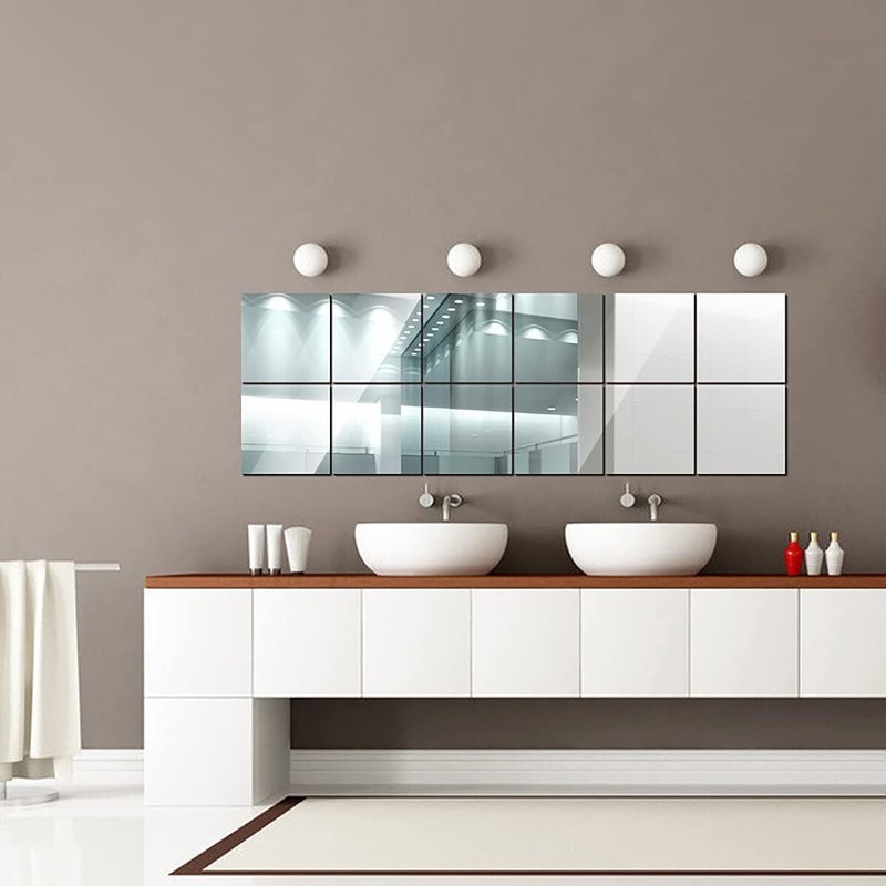 10 Pieces Flexible Mirror Sheets, Self Adhesive Decorative Plastic For gallery