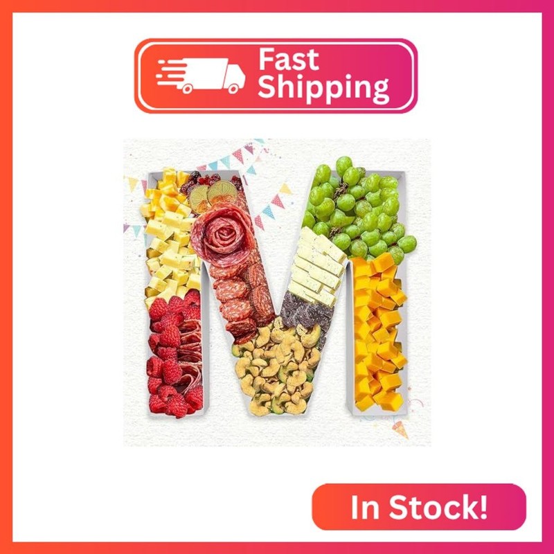 ZIJRXQ 12inch Cardboard Letter Fillable Shaped Decorative Box for Charcuterie(M)