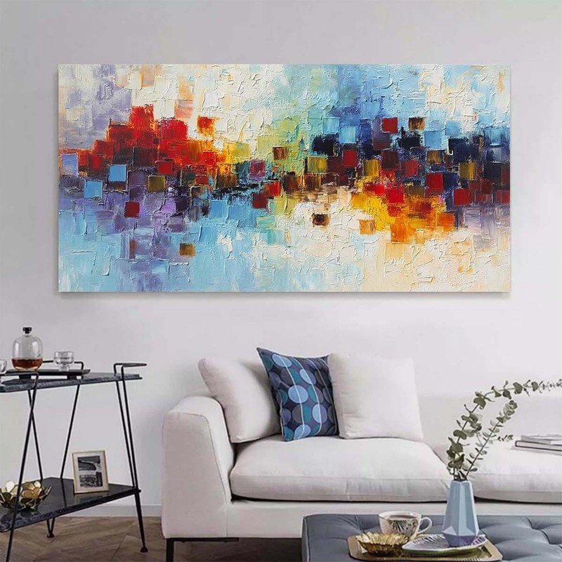 Hand Painted Oil Painting On Canvas Blue Abstract For Living Room Home Decor gallery